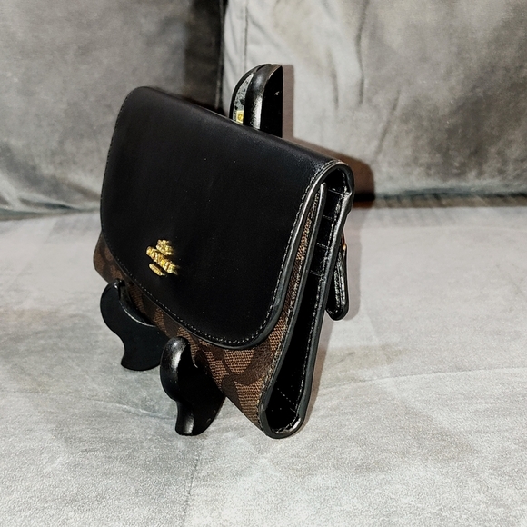 NWOT COACH SIGNATURE MONOGRAM TRI-FOLD LONG SNAP WALLET COATED CANVAS & LEATHER - Picture 9 of 15